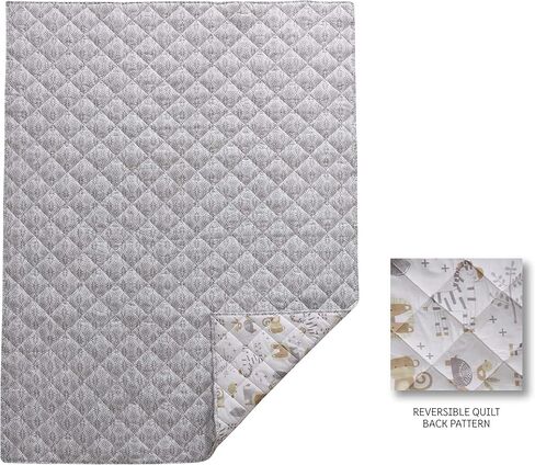 ليفتيكس بيبي - طقم سرير كينيا للاطفال الصغار - رمادي ورمادي داكن - حيوان الغابة - طقم من 5 قطع يتضمن لحاف ذو وجهين وملاءة مثبتة وملاءة مسطحة وغطاء وسادة وسادة مزخرفة - بني in Kuwait