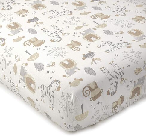 ليفتيكس بيبي - طقم سرير كينيا للاطفال الصغار - رمادي ورمادي داكن - حيوان الغابة - طقم من 5 قطع يتضمن لحاف ذو وجهين وملاءة مثبتة وملاءة مسطحة وغطاء وسادة وسادة مزخرفة - بني in Kuwait