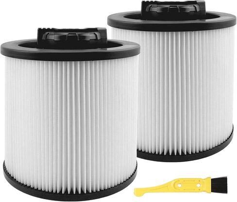 استبدال فلتر خرطوشة DXVC6910 HEPA لـ DEWALT 6/8/9/10/12/16 جالون مكنسة كهربائية رطبة/جافة، متوافق مع DEWALT Shop Vac DXV06P DXV06G DXV09P DXV10P DXV10PL DXV10SA DXV12P DXV14P DXV16P، عبوتان in Kuwait