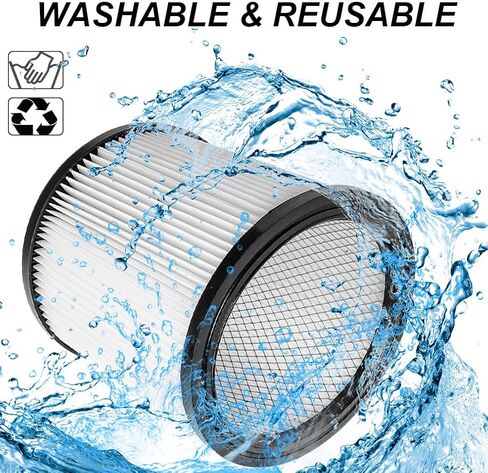 استبدال فلتر خرطوشة DXVC6910 HEPA لـ DEWALT 6/8/9/10/12/16 جالون مكنسة كهربائية رطبة/جافة، متوافق مع DEWALT Shop Vac DXV06P DXV06G DXV09P DXV10P DXV10PL DXV10SA DXV12P DXV14P DXV16P، عبوتان in Kuwait