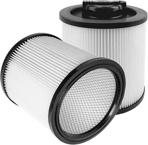 استبدال فلتر خرطوشة DXVC6910 HEPA لـ DEWALT 6/8/9/10/12/16 جالون مكنسة كهربائية رطبة/جافة، متوافق مع DEWALT Shop Vac DXV06P DXV06G DXV09P DXV10P DXV10PL DXV10SA DXV12P DXV14P DXV16P، عبوتان in Kuwait