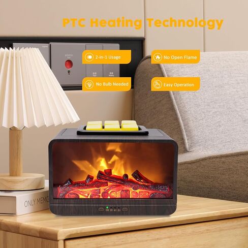 موقد تسخين الشمع الكهربائي، سخان الشمع الكهربائي، موقد الزيت العطري المعطر، ضوء اللهب، جهاز تسخين الشمع مع 4 مؤقت إيقاف تلقائي للمنزل والمكتب وغرفة النوم والحمام والهدايا والديكور in Kuwait