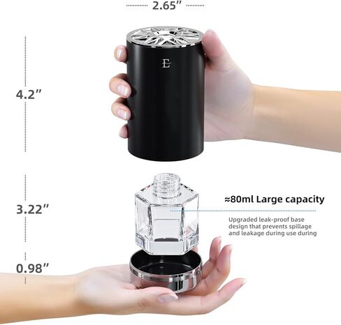 EDKCXB Smart Car Air Fresheners,7 Colors Breathing Light,Auto On/Off,80ml Fragrance Lasts 6 Months,Portable USB Aromatherapy Diffuser for Car Home Office Bedroom,Black Frosted,Cologne in Kuwait