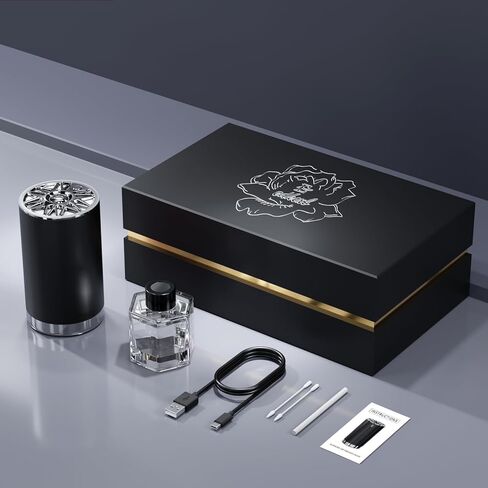 EDKCXB Smart Car Air Fresheners,7 Colors Breathing Light,Auto On/Off,80ml Fragrance Lasts 6 Months,Portable USB Aromatherapy Diffuser for Car Home Office Bedroom,Black Frosted,Cologne in Kuwait