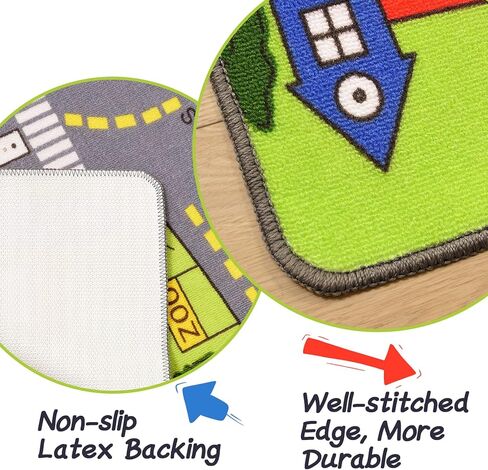 سجادة لعب سجادة كبيرة للأطفال لغرفة اللعب، مقاس 91.44 سم × 152.4 سم حياة المدينة مع سجادة سيارة المرور على الطرق، سجادة لعب تعليمية وتعليمية رائعة لغرفة نوم الأطفال وغرفة اللعب وديكور غرفة الأولاد in Kuwait