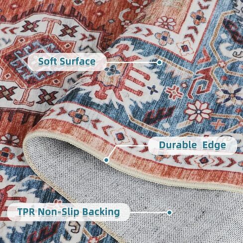 سجادة Dripex Boho Runner مقاس 2x8 قابلة للغسل في الردهة المتعثرة وسجادة ميدالية شرقية وسجادة مطبخ مقاومة للانزلاق وقابلة للطي وسجادة رفيعة قابلة للطي لمدخل غرفة المعيشة وغرفة النوم in Kuwait