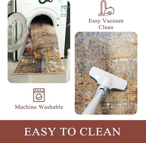 anidaroel 2x6 سجادة عداء المدخل قابلة للغسل، عداء مطبخ حديث تجريدي غير قابل للانزلاق، سجادة عداء حمام زرقاء طويلة، سجادة غرفة غسيل رقيقة جدًا، سجادة أرضية لمدخل غرفة النوم in Kuwait