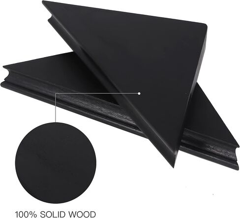 NIUBEST حامل جدار على رف الزاوية، مجموعة من أرفف زاوية عائمة مثلثة لتخزين وعرض الحائط، رف جدار زاوية خشبي مقاس 13 بوصة لغرفة النوم وغرفة المعيشة والحمام والمطبخ-جوز داكن in Kuwait