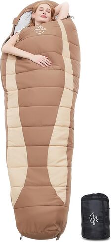 أكياس نوم مستطيلة من OMVMO 0 20 32 درجة للبالغين للتخييم والمشي لمسافات طويلة وحقائب الظهر، حقيبة نوم صغيرة خفيفة الوزن للطقس البارد للرجال والنساء والبنات والأولاد. معدات التخييم الشتوية يجب اقتناؤها in Kuwait