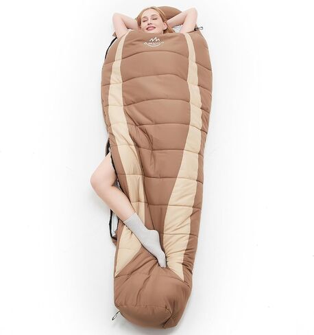 أكياس نوم مستطيلة من OMVMO 0 20 32 درجة للبالغين للتخييم والمشي لمسافات طويلة وحقائب الظهر، حقيبة نوم صغيرة خفيفة الوزن للطقس البارد للرجال والنساء والبنات والأولاد. معدات التخييم الشتوية يجب اقتناؤها in Kuwait