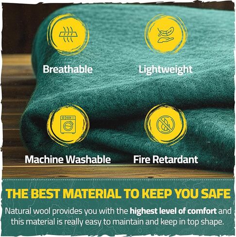 100% Wool Light Military Blanket – 3lb and 60x90. Pre Washed and pre Shrunk, Warm and Thick. Great for Camping, Outdoors, Survival, Emergency Preparedness, Sporting Events, Survival Kits and More. in Kuwait