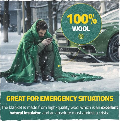 100% Wool Light Military Blanket – 3lb and 60x90. Pre Washed and pre Shrunk, Warm and Thick. Great for Camping, Outdoors, Survival, Emergency Preparedness, Sporting Events, Survival Kits and More. in Kuwait
