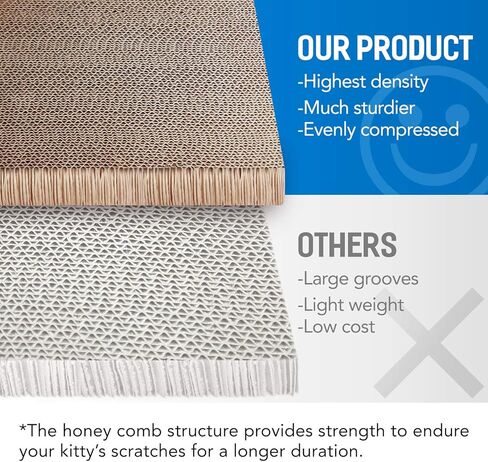 ورق مقوى ثلاثي الجوانب بتصميم مثلث للقطط من سكراتش مي، وسادات لوح للقطط العمودية المموجة لمنع تلف الاثاث بشكل مثلث in Kuwait