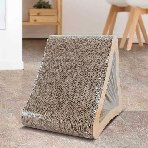 ورق مقوى ثلاثي الجوانب بتصميم مثلث للقطط من سكراتش مي، وسادات لوح للقطط العمودية المموجة لمنع تلف الاثاث بشكل مثلث in Kuwait