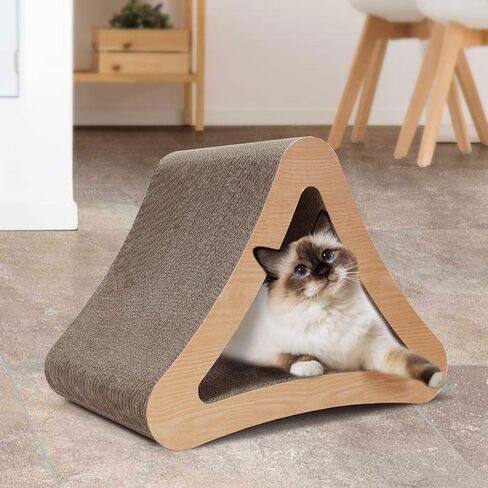 ورق مقوى ثلاثي الجوانب بتصميم مثلث للقطط من سكراتش مي، وسادات لوح للقطط العمودية المموجة لمنع تلف الاثاث بشكل مثلث in Kuwait