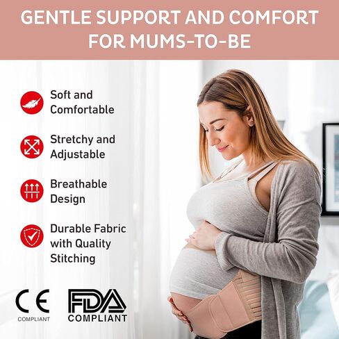 POHL SCHMITT PerfectFit، أربطة البطن للنساء الحوامل، حزام دعم البطن أثناء الحمل، حزام البطن بعد الولادة، مسامي وقابل للتعديل، مقاس L in Kuwait