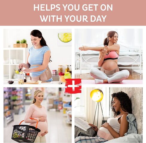 POHL SCHMITT PerfectFit، أربطة البطن للنساء الحوامل، حزام دعم البطن أثناء الحمل، حزام البطن بعد الولادة، مسامي وقابل للتعديل، مقاس L in Kuwait