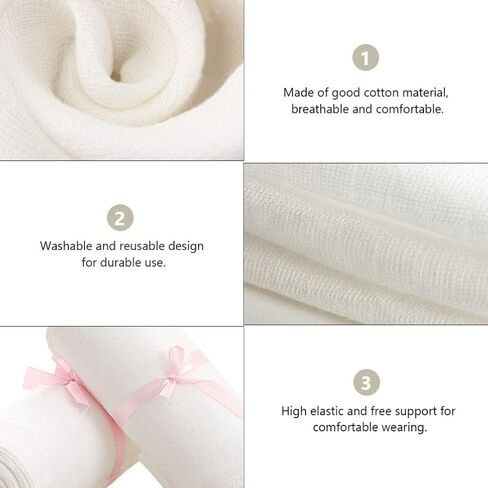 EXCEART 2 Rolls Postpartum Belly Band Gauze Cotton Breathable Maternity Pregnancy Recovery Belly Wrap for Women Girls Waist Slim Supply (White L ï¼‰ in Saudi Arabia