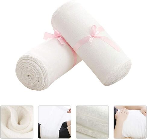 EXCEART 2 Rolls Postpartum Belly Band Gauze Cotton Breathable Maternity Pregnancy Recovery Belly Wrap for Women Girls Waist Slim Supply (White L ï¼‰ in Saudi Arabia