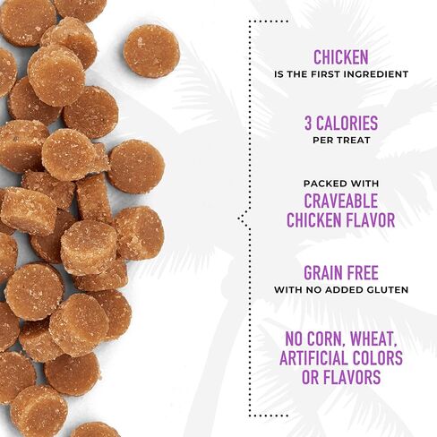 Tiki Cat Soft & Chewy Treats, Chicken Flavor, 3 Calories Per Treat with Grain-Free and No Added Gluten, 10 oz Pouch (Pack of 1) in Saudi Arabia