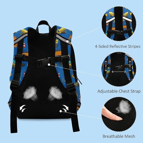 Garbage Truck Trash Recycling Kid's Toddler Backpack for Boys Girls Preschool Nursery with Safety Leash (01145) in Saudi Arabia