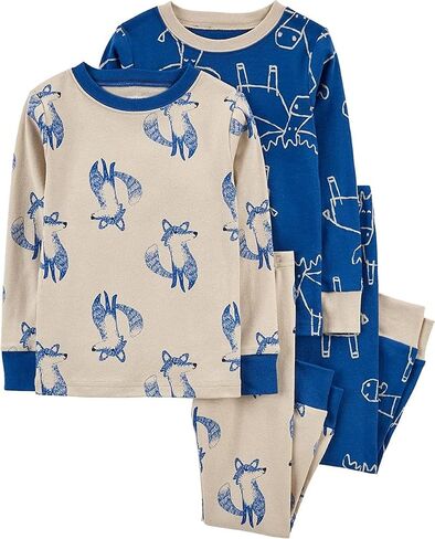 Carter's Boy’s 4-Piece Snug Fit Cotton PJs (as1, age, 3_years, Moose/Fox/Blue, 3T) in Saudi Arabia