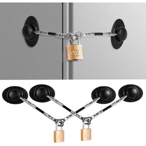 2 حزمة قفل باب الثلاجة مع قفل مفتاح قفل باب الفريزر قفل خزانة سلامة الطفل قفل ثلاجة صغير للبالغين والأطفال مع لاصق in Kuwait