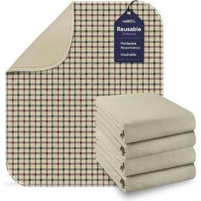 وسادات سرير لسلس البول قابلة للغسل - وسادات سرير منقوشة مقاومة للماء من نسيج قطني طويل - خراطيش ناعمة مانعة للتسرب - وسادات تبول قابلة لإعادة الاستخدام ماصة كل يوم للبالغين - تتحمل الغسيل المكثف - 34 بوصة × 36 بوصة - عبوة واحدة in Kuwait