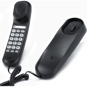 Landline Phone - Durable corded phone for The office. mini phone uses HD sound chips, making The sound clearer. It is suitable for office and home use, and more. (Black)