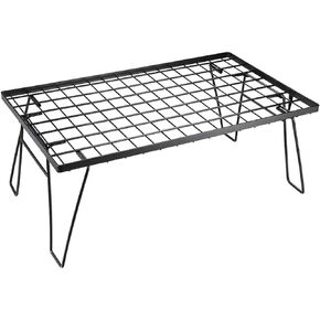 CAMPINGMOON Foldable Multipurpose Stacking Storage Rack, Steel Plating Black
