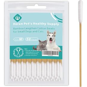 منظف ​​أذن الكلب من هرتزان، منظف الأذن للكلاب والقطط الصغيرة، تنظيف أذن الجرو، مسحات قطنية طويلة، تطبيق الدواء، تنظيف الجروح، براعم قطن الخيزران للكلاب والقطط الصغيرة (100 قطعة) in Kuwait