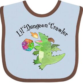 inktastic Lil' Dungeon Crawler- Cute Dragon Baby Bib
