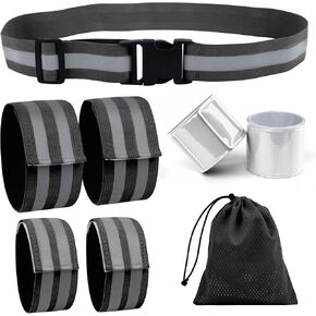 أشرطة عاكسة للضوء عالية الوضوح من فانمور للمعصم والذراع والكاحل والساق. معدات الجري العاكسة للرجال والنساء، أساور أشرطة عاكسة للسلامة للجري الليلي وركوب الدراجات والمشي in Kuwait