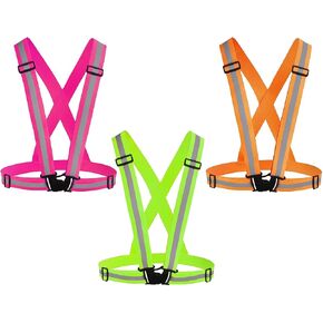 Awnuuw Reflective Vest Running Gear 3Pack, Adjustable Safety Vests High Visible Reflective Belt Straps in Saudi Arabia