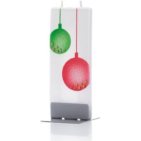 Flatyz Candles Two Red Birds Winter Candle - Flat, Decorative, Hand Painted Candle Gifts for Women or Men - 6 inches