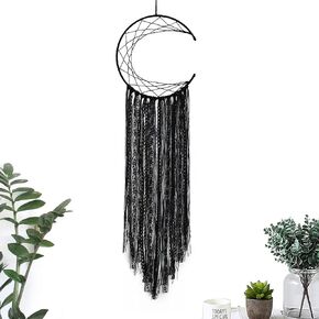 LOMOHOO Dream Catcher Black Moon Handmade Traditional Large Dream Catcher Wall Hanging Home Decoration Ornament Decor Craft Gift(Black Moon) in Kuwait