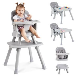 8 in 1 Baby High Chair with Removable Tray, Multifunctional High Chair for Babies and Toddlers, Converts Kids Table & Chair Set/Toddler Building Block Table/Step Stool/Small Dining Chair