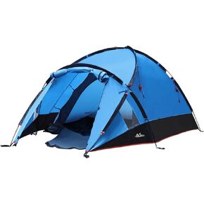 MoKo Emergency Survival Tent, Waterproof Family Camping Dome Tent 3 Person, Portable Outdoor Instant Cabin Tent, 4-Season Double Layer Sun Shelter Shade for Hiking, Backpacking, Mountaineering