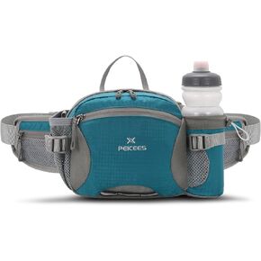 Peicees Hiking Fanny Pack Large Waist Bag for Men Women with Bottle Holder Water Resistant Lumbar Pack for Hiking Camping Fishing Outdoor (Bottle Not Included) in Kuwait