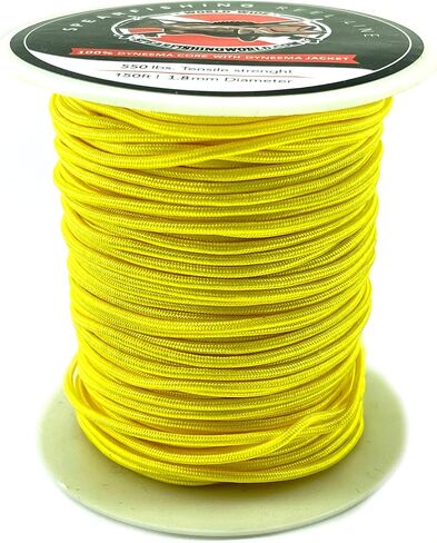 سبير فيشينغ ورالد بكرة الرمح او خط الرماية 1.8 ملم اصفر - 100% سبيكترا كور وسترة - قوة 550 باوند - بكرة 150 قدم in Kuwait