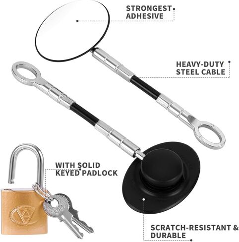 2 حزمة قفل باب الثلاجة مع قفل مفتاح قفل باب الفريزر قفل خزانة سلامة الطفل قفل ثلاجة صغير للبالغين والأطفال مع لاصق in Kuwait