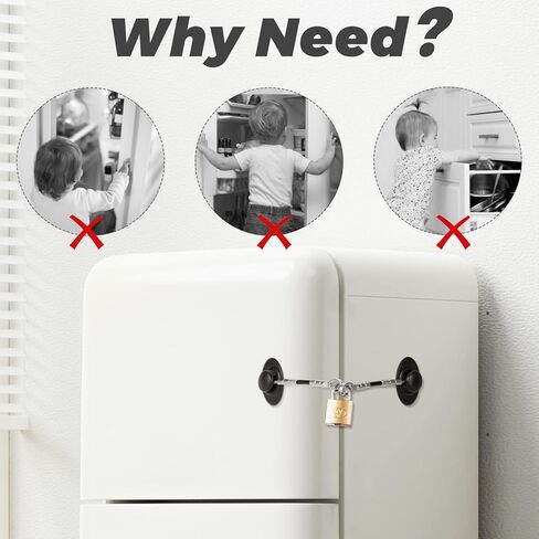 2 حزمة قفل باب الثلاجة مع قفل مفتاح قفل باب الفريزر قفل خزانة سلامة الطفل قفل ثلاجة صغير للبالغين والأطفال مع لاصق in Kuwait