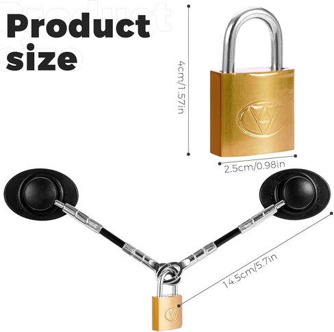 2 حزمة قفل باب الثلاجة مع قفل مفتاح قفل باب الفريزر قفل خزانة سلامة الطفل قفل ثلاجة صغير للبالغين والأطفال مع لاصق in Kuwait