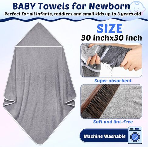 5 Pcs Baby Bath Towel and 15 Count Baby Washcloths Sets, Hooded Baby Towels for Newborns Infants and Toddlers Soft Coral Fleece Toddler Towels for Newborn Boy Girl in Saudi Arabia