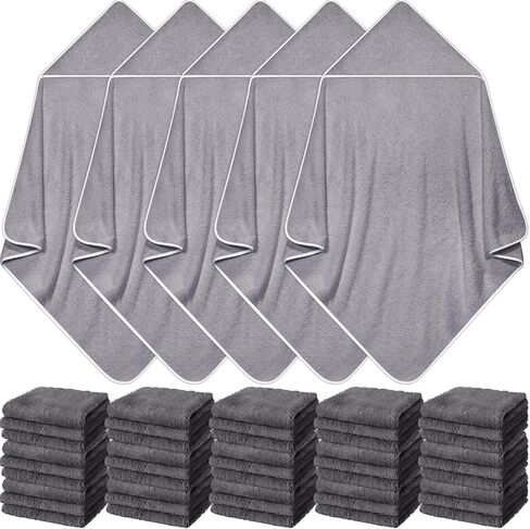 5 Pcs Baby Bath Towel and 15 Count Baby Washcloths Sets, Hooded Baby Towels for Newborns Infants and Toddlers Soft Coral Fleece Toddler Towels for Newborn Boy Girl in Saudi Arabia