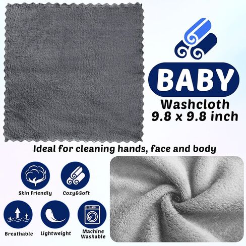 5 Pcs Baby Bath Towel and 15 Count Baby Washcloths Sets, Hooded Baby Towels for Newborns Infants and Toddlers Soft Coral Fleece Toddler Towels for Newborn Boy Girl in Saudi Arabia