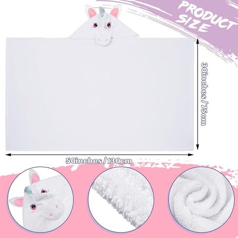 Moukeren Unicorn Theme Hooded Towel for Girl 30 x 50 Inch Cotton Bath Towel with Hood for Girls Kids Toddler Soft and Extra Large Absorbent in Saudi Arabia