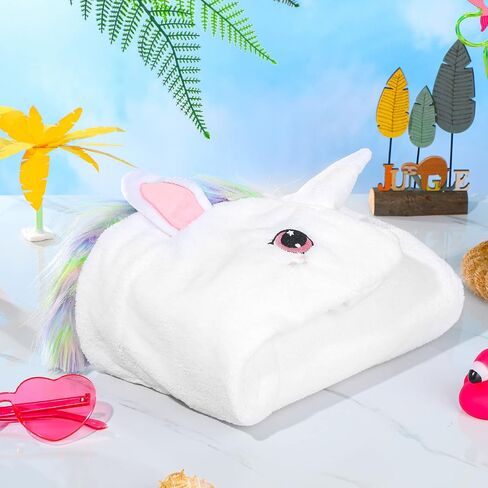 Moukeren Unicorn Theme Hooded Towel for Girl 30 x 50 Inch Cotton Bath Towel with Hood for Girls Kids Toddler Soft and Extra Large Absorbent in Saudi Arabia