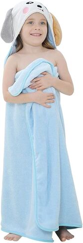 MICHLEY Cartoon Hooded Baby Towel Unisex, Premium Soft Swimming Bathrobe Large Washcloths 31.5" x 53" for 0-9T (Giraffe) in Saudi Arabia