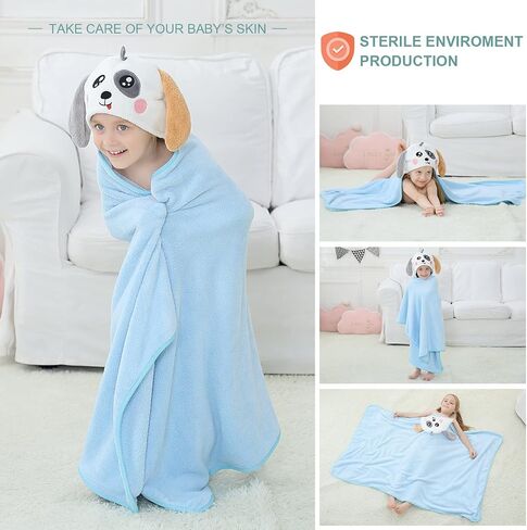 MICHLEY Cartoon Hooded Baby Towel Unisex, Premium Soft Swimming Bathrobe Large Washcloths 31.5" x 53" for 0-9T (Giraffe) in Saudi Arabia